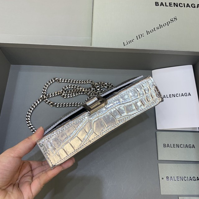 Balenciaga專櫃爆款鱷魚紋迷你女士肩背包 巴黎世家沙漏鏈條斜挎包 fyj1868